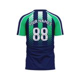 Custom Design and Manufacturing Football Kit Sports crew neck short sleeves sublimation printing pattern Striped Caro Polyester-Spandex blend 4-way stretch OEM/ODM Low MOQ