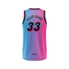  Custom Design and Manufacturing Sports Basketball crew neck sleeveless sublimation printing pattern Color Ombre Polyester-Spandex blend 4-way stretch OEM/ODM Low MOQ 