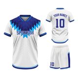 Custom Design and Manufacturing Football Kit Sports crew neck short sleeves sublimation printing pattern Retro white Polyester-Spandex blend 4-way stretch OEM/ODM Low MOQ
