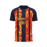 Custom Design and Manufacturing Football Kit Sports crew neck short sleeves sublimation printing pattern Lava Polyester-Spandex blend 4-way stretch OEM/ODM Low MOQ