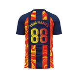 Custom Design and Manufacturing Football Kit Sports crew neck short sleeves sublimation printing pattern Lava Polyester-Spandex blend 4-way stretch OEM/ODM Low MOQ
