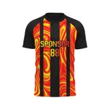 Custom Design and Manufacturing Football Kit Sports crew neck short sleeves sublimation printing pattern Lava Polyester-Spandex blend 4-way stretch OEM/ODM Low MOQ