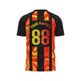 Custom Design and Manufacturing Football Kit Sports crew neck short sleeves sublimation printing pattern Lava Polyester-Spandex blend 4-way stretch OEM/ODM Low MOQ