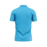 Custom Design and Manufacturing Polo Shirt Uniform Sports polo collar short sleeves sublimation printing pattern Logo Cyan Polyester-Spandex blend 4-way stretch OEM/ODM Low MOQ