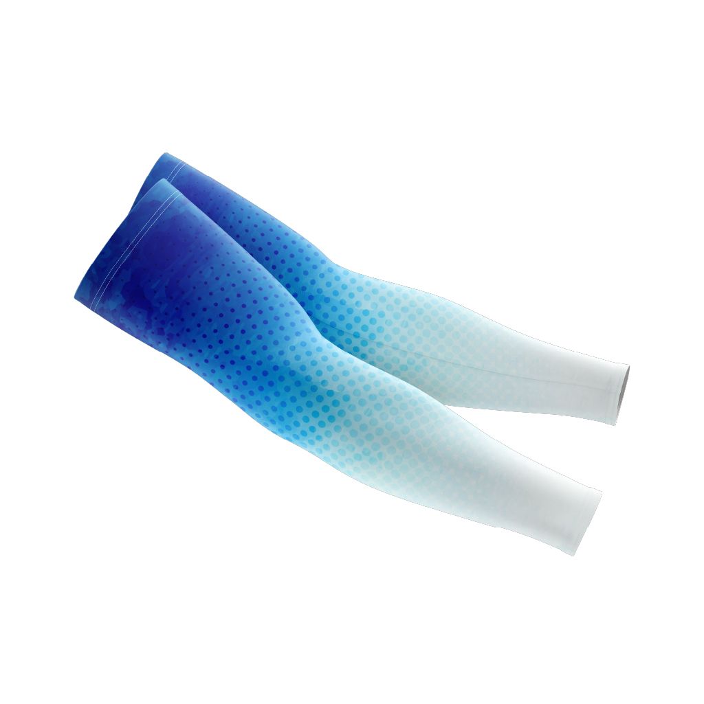  Custom Design and Manufacturing Arm Sleeves Anti UV Sportswear sublimation printing pattern combined with color green ombre Polyester-Spandex blend 4-way stretch OEM/ODM Low MOQ 