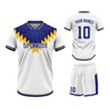 Custom Design and Manufacturing Football Kit Sports crew neck short sleeves sublimation printing pattern Retro white Polyester-Spandex blend 4-way stretch OEM/ODM Low MOQ