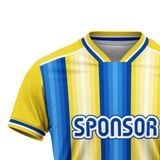 Custom Design and Manufacturing Football Kit Sports crew neck short sleeves sublimation printing pattern Striped Yellow Combined with Green Polyester-Spandex blend 4-way stretch OEM/ODM Low MOQ