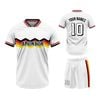 Custom Design and Manufacturing Football Kit Sports crew neck short sleeves sublimation printing pattern Style Germany Polyester-Spandex blend 4-way stretch OEM/ODM Low MOQ