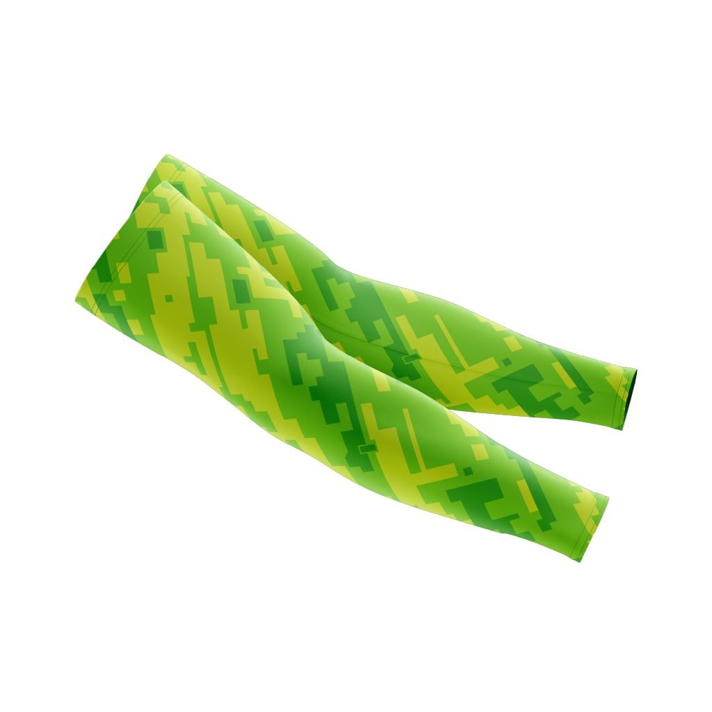  Custom Design and Manufacturing Arm Sleeves Anti UV Sportswear sublimation printing pattern combined with striped Polyester-Spandex blend 4-way stretch OEM/ODM Low MOQ 