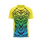 Custom Design and Manufacturing Sports T-Shirt Running crew neck short sleeves sublimation printing pattern Tiger Stripes Polyester-Spandex blend 4-way stretch OEM/ODM Low MOQ