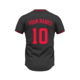 Custom Design and Manufacturing Football Kit Sports crew neck short sleeves sublimation printing pattern Striped Black Combined with Red Polyester-Spandex blend 4-way stretch OEM/ODM Low MOQ