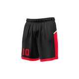 Custom Design and Manufacturing Football Kit Sports crew neck short sleeves sublimation printing pattern Striped Black Combined with Red Polyester-Spandex blend 4-way stretch OEM/ODM Low MOQ