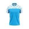 Custom Design and Manufacturing Polo Shirt Uniform Sports polo collar short sleeves sublimation printing pattern Logo Cyan White Polyester-Spandex blend 4-way stretch OEM/ODM Low MOQ