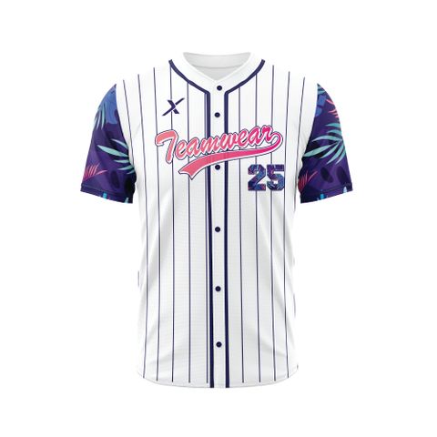 Áo Thun Thể Thao Phong Cách Bóng Chày - Họa Tiết Hoa Lá BC02