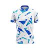 Custom Design and Manufacturing Polo Shirt Sportswear Pickleball & Tennis polo collar short sleeves sublimation printing pattern white combined with green Polyester-Spandex blend 4-way stretch OEM/ODM Low MOQ