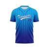 Custom Design and Manufacturing Sports T-Shirt Baseball buttoned crew neck short sleeves sublimation printing pattern Ombre BC08 Polyester-Spandex blend 4-way stretch OEM/ODM Low MOQ