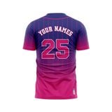 Custom Design and Manufacturing Sports T-Shirt Baseball buttoned crew neck short sleeves sublimation printing pattern Ombre BC08 Polyester-Spandex blend 4-way stretch OEM/ODM Low MOQ