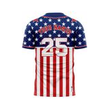 Custom Design and Manufacturing Sports T-Shirt Baseball buttoned crew neck short sleeves sublimation printing pattern Polyester-Spandex blend 4-way stretch OEM/ODM Low MOQ