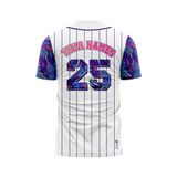 Custom Design and Manufacturing Sports T-Shirt Baseball buttoned crew neck short sleeves sublimation printing pattern Floral BC02 Polyester-Spandex blend 4-way stretch OEM/ODM Low MOQ