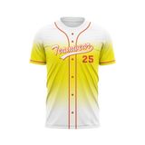 Custom Design and Manufacturing Sports T-Shirt Baseball buttoned crew neck short sleeves sublimation printing pattern Ombre BC07 Polyester-Spandex blend 4-way stretch OEM/ODM Low MOQ