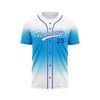 Custom Design and Manufacturing Sports T-Shirt Baseball buttoned crew neck short sleeves sublimation printing pattern Ombre BC07 Polyester-Spandex blend 4-way stretch OEM/ODM Low MOQ