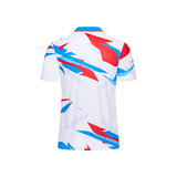 Custom Design and Manufacturing Polo Shirt Sportswear Pickleball & Tennis polo collar short sleeves sublimation printing pattern white combined with green Polyester-Spandex blend 4-way stretch OEM/ODM Low MOQ