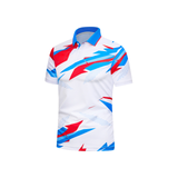 Custom Design and Manufacturing Polo Shirt Sportswear Pickleball & Tennis polo collar short sleeves sublimation printing pattern white combined with green Polyester-Spandex blend 4-way stretch OEM/ODM Low MOQ