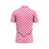 Custom Design and Manufacturing Polo Shirt Sportswear Pickleball & Tennis polo collar short sleeves sublimation printing pattern Square Series Polyester-Spandex blend 4-way stretch OEM/ODM Low MOQ