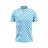 Custom Design and Manufacturing Polo Shirt Sportswear Pickleball & Tennis polo collar short sleeves sublimation printing pattern Square Series Polyester-Spandex blend 4-way stretch OEM/ODM Low MOQ