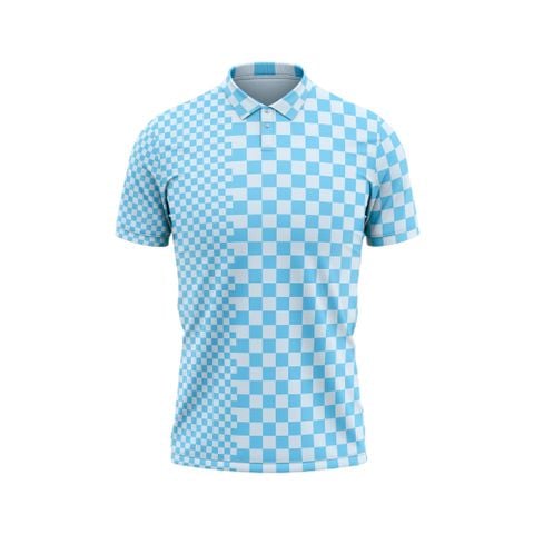 Custom Design and Manufacturing Polo Shirt Sportswear Pickleball & Tennis polo collar short sleeves sublimation printing pattern Square Series Polyester-Spandex blend 4-way stretch OEM/ODM Low MOQ