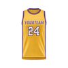  Custom Design and Manufacturing Sports Basketball crew neck sleeveless sublimation printing pattern Color Yellow Polyester-Spandex blend 4-way stretch OEM/ODM Low MOQ 