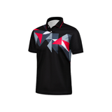 Custom Design and Manufacturing Polo Shirt Sportswear Pickleball & Tennis polo collar short sleeves sublimation printing pattern blue black Polyester-Spandex blend 4-way stretch OEM/ODM Low MOQ