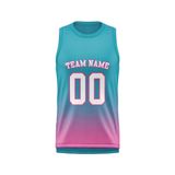 Custom Design and Manufacturing Sports Basketball crew neck sleeveless sublimation printing pattern Color Pink Polyester-Spandex blend 4-way stretch OEM/ODM Low MOQ