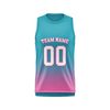  Custom Design and Manufacturing Sports Basketball crew neck sleeveless sublimation printing pattern Color Pink Polyester-Spandex blend 4-way stretch OEM/ODM Low MOQ 