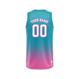 Custom Design and Manufacturing Sports Basketball crew neck sleeveless sublimation printing pattern Color Pink Polyester-Spandex blend 4-way stretch OEM/ODM Low MOQ