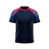 Custom Design and Manufacturing  T-Shirt Sportswear Pickleball & Tennis short sleeves sublimation printing gradient pattern Polyester-Spandex blend 4-way stretch OEM/ODM Low MOQ