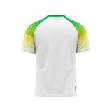 Custom Design and Manufacturing T-Shirt Sportswear short sleeves sublimation printing gradient pattern white Polyester-Spandex blend 4-way stretch OEM/ODM Low MOQ