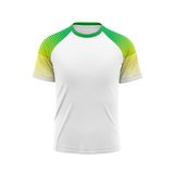 Custom Design and Manufacturing T-Shirt Sportswear short sleeves sublimation printing gradient pattern white Polyester-Spandex blend 4-way stretch OEM/ODM Low MOQ