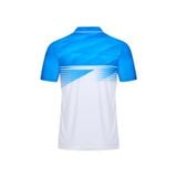 Custom Design and Manufacturing Polo Shirt Sportswear Pickleball & Tennis polo collar short sleeves sublimation printing pattern cyan Polyester-Spandex blend 4-way stretch OEM/ODM Low MOQ