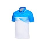 Custom Design and Manufacturing Polo Shirt Sportswear Pickleball & Tennis polo collar short sleeves sublimation printing pattern cyan Polyester-Spandex blend 4-way stretch OEM/ODM Low MOQ