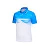 Custom Design and Manufacturing Polo Shirt Sportswear Pickleball & Tennis polo collar short sleeves sublimation printing pattern cyan Polyester-Spandex blend 4-way stretch OEM/ODM Low MOQ
