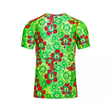Custom Design and Manufacturing Sports T-Shirt crew neck Bonding Seamless sublimation printing pattern Leaf Green Polyester-Spandex blend 4-way stretch OEM/ODM Low MOQ