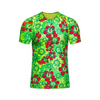 Custom Design and Manufacturing Sports T-Shirt crew neck Bonding Seamless sublimation printing pattern Leaf Green Polyester-Spandex blend 4-way stretch OEM/ODM Low MOQ