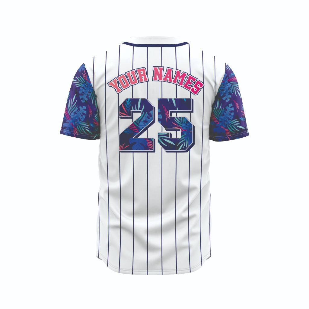 Áo Thun Thể Thao Phong Cách Bóng Chày - Họa Tiết Hoa Lá BC02