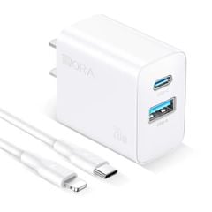 BỘ CÁP SẠC HORA A+C C TO LIGHTNING 20W - TRẮNG  - GAR163B