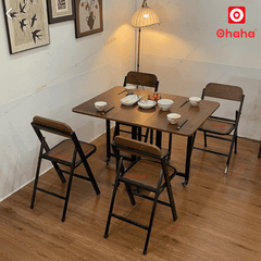 Bàn ăn gấp gọn thông minh có ghế và bánh xe Ohaha - BA023