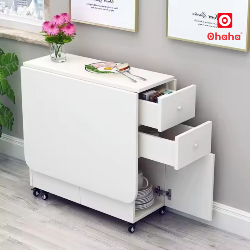 Bàn Ăn Thông Minh Gấp Gọn Kết Hợp Tủ Đựng Đồ OHAHA - BDN012