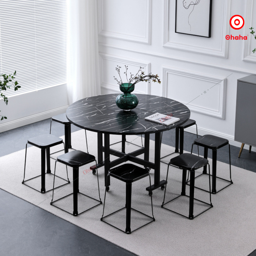 Bàn ăn thông minh xếp gọn Ohaha có bánh xe - BA027