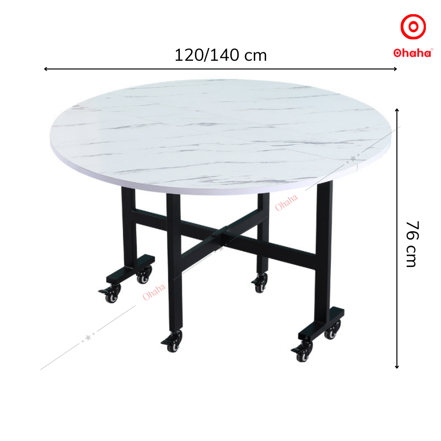 Bàn ăn thông minh xếp gọn Ohaha có bánh xe - BA027