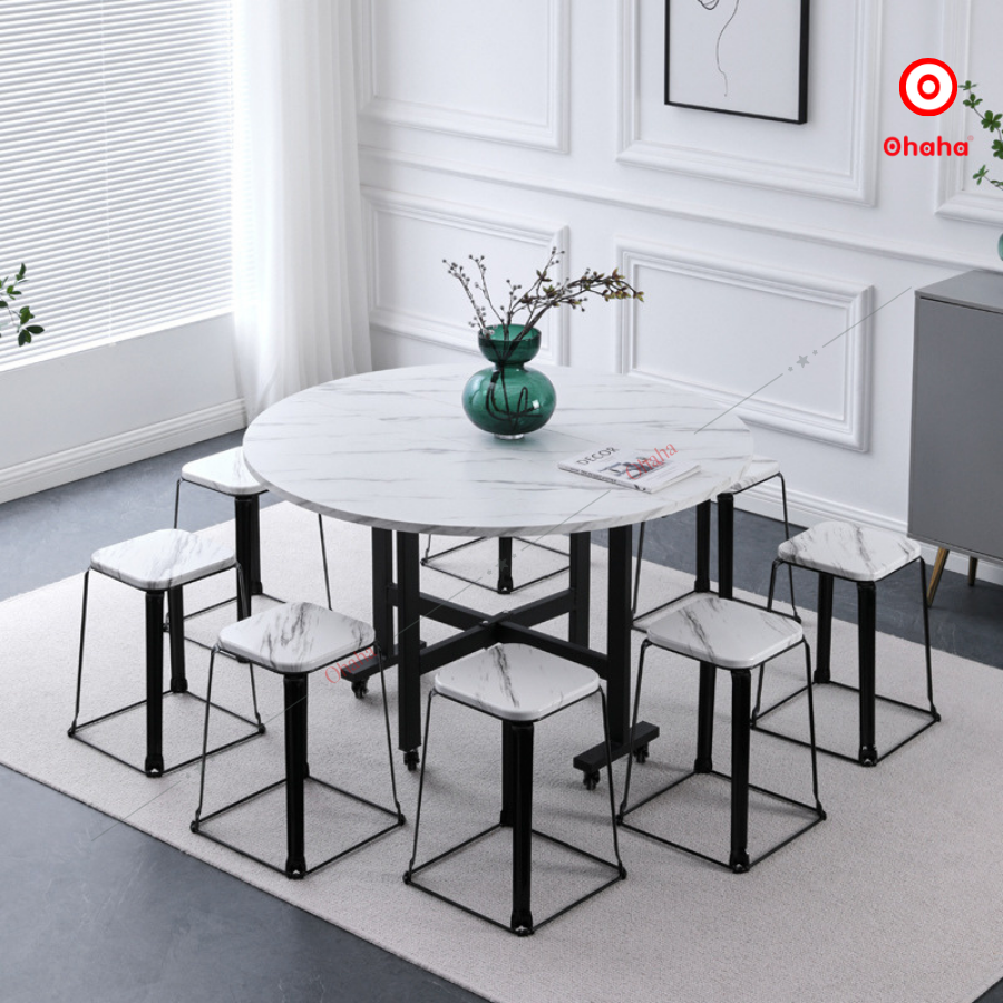 Bàn ăn thông minh xếp gọn Ohaha có bánh xe - BA027